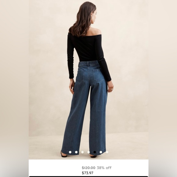 NWT Banana Republic wide leg luxe trouser jeans - Picture 5 of 7